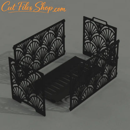 Laser cut firewood holder with slot together assembly