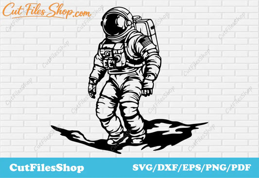 Astronaut Svg file for Cricut, Dxf laser cut files for wall decor making, svg cuttable design, Silhouette astronaut - Cut Files Shop