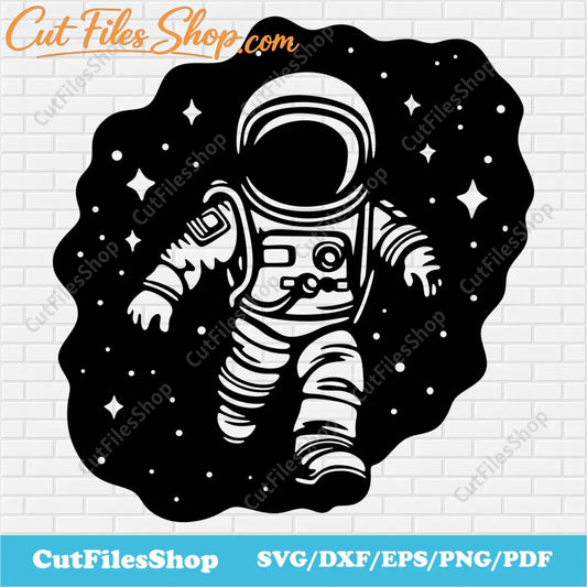 Astronaut svg for Cricut, Dxf for Laser cut, CNC cutting files, Silhouette stencil dxf, Craft machine files, Svg for Sublimation - Cut Files Shop