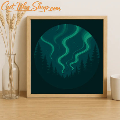 aurora borealis shadow box svg for cricut