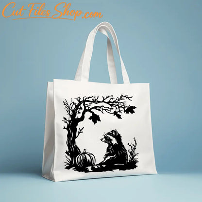 Autumn Raccoon Cut Files, SVG & EPS for Cricut and Silhouette, DXF for CNC Laser, Sublimation T-Shirt Design