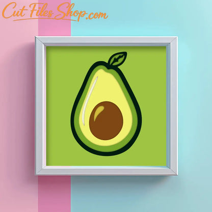 Multilayer Avocado Papercut Template, 3D Shadow Box Craft, SVG for Cricut, DXF for Laser Cut, Unique DIY Gift