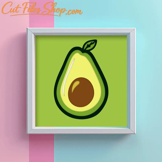 Multilayer Avocado Papercut Template, 3D Shadow Box Craft, SVG for Cricut, DXF for Laser Cut, Unique DIY Gift