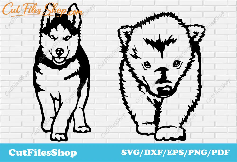 Baby Animals vector files, baby husky svg, baby polar bear svg, T - shirt designs, Laser dxf files, Cricut files - Cut Files Shop