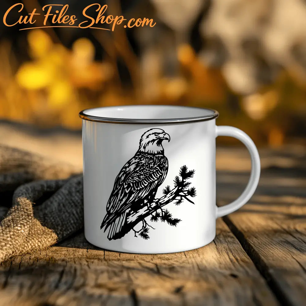 Cricut Bald Eagle SVG, Branch Design for Wall Decals