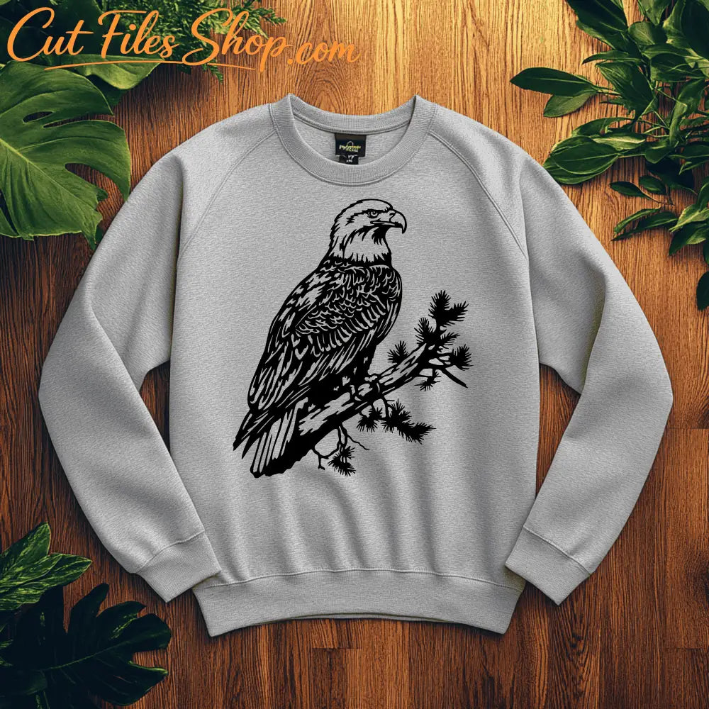 Bald Eagle Branch Design SVG & DXF for Sublimation and CNC