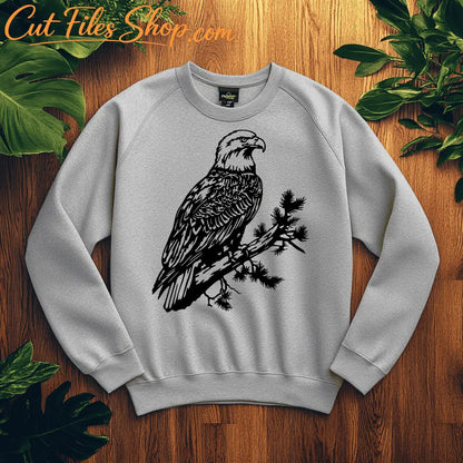 Bald Eagle Branch Design SVG & DXF for Sublimation and CNC