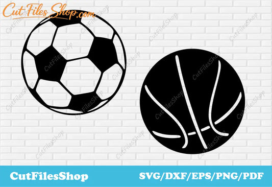 Balls svg for cricut, Basketball ball svg, Football ball svg, Dxf for laser cutting, Craft files download - Cut Files Shop