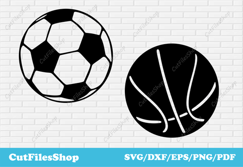Balls svg for cricut, Basketball ball svg, Football ball svg, Dxf for laser cutting, Craft files download - Cut Files Shop