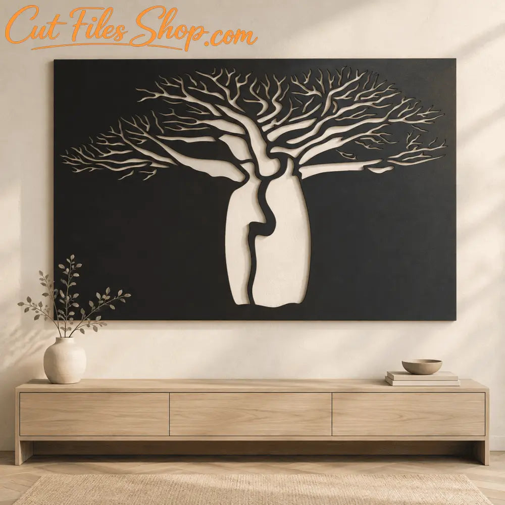 Baobab tree wall cnc decor