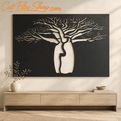 Baobab tree wall cnc decor