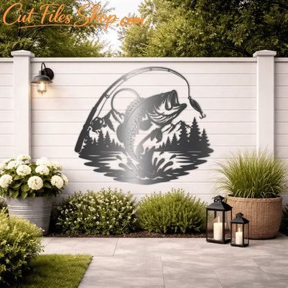 Fishing wall art CNC design for metal