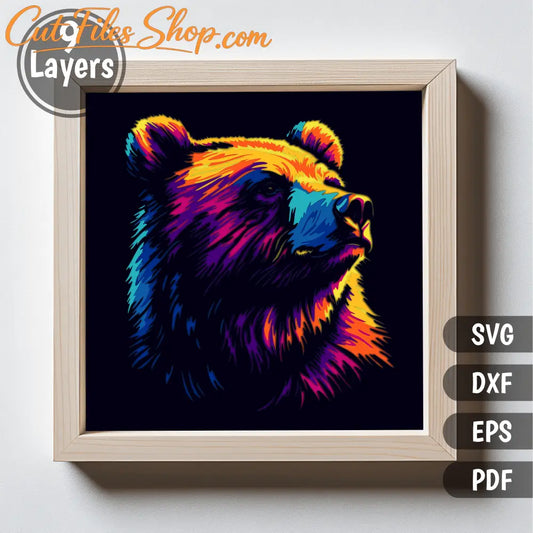 Preview of 3D Bear Shadow Box SVG, Multilayer Design for Cricut & CNC