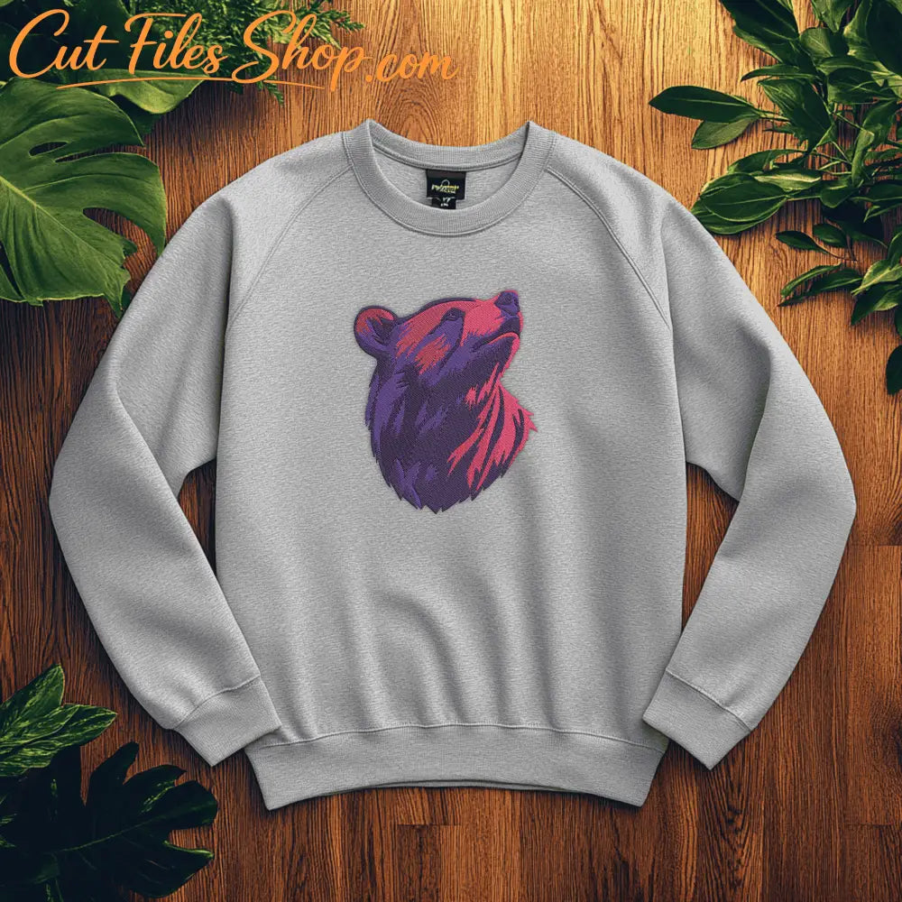 Embroidered bear design for outdoor lovers