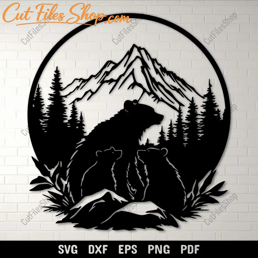 Preview of Bear Family SVG for Cricut & DIY Vinyl Decals