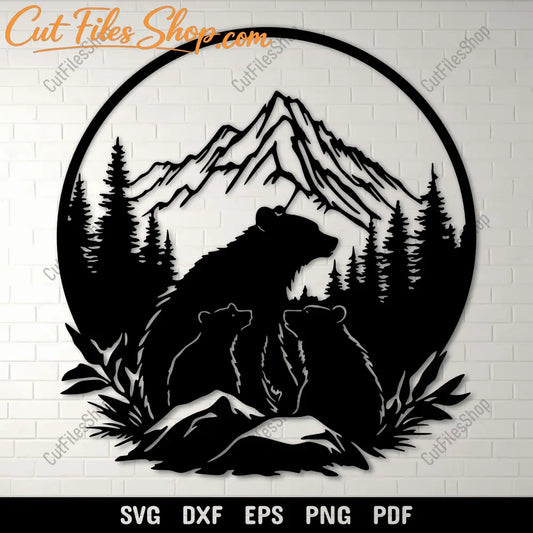 Preview of Bear Family SVG for Cricut & DIY Vinyl Decals