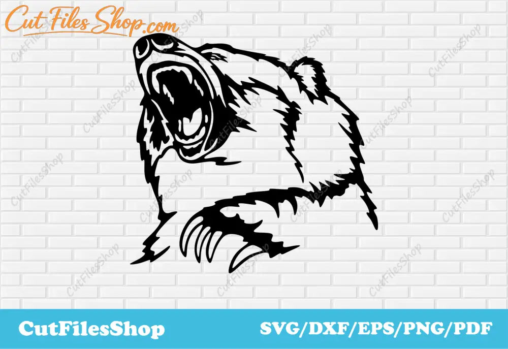 Bear for laser cutting, Wild animals for Cricut, Silhouette Cameo Files, DXF Art - Cut Files Shop