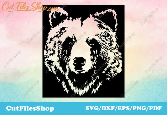 Bear svg cut files for cricut, bear dxf for laser cutting, files for cricut maker - Cut Files Shop