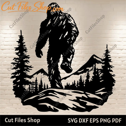 Bigfoot Svg for Cricut, Silhouette & Glowforge, Dxf Bigfoot For Laser & Plasma Cutting, Download digital cut files in Cut FIles Shop