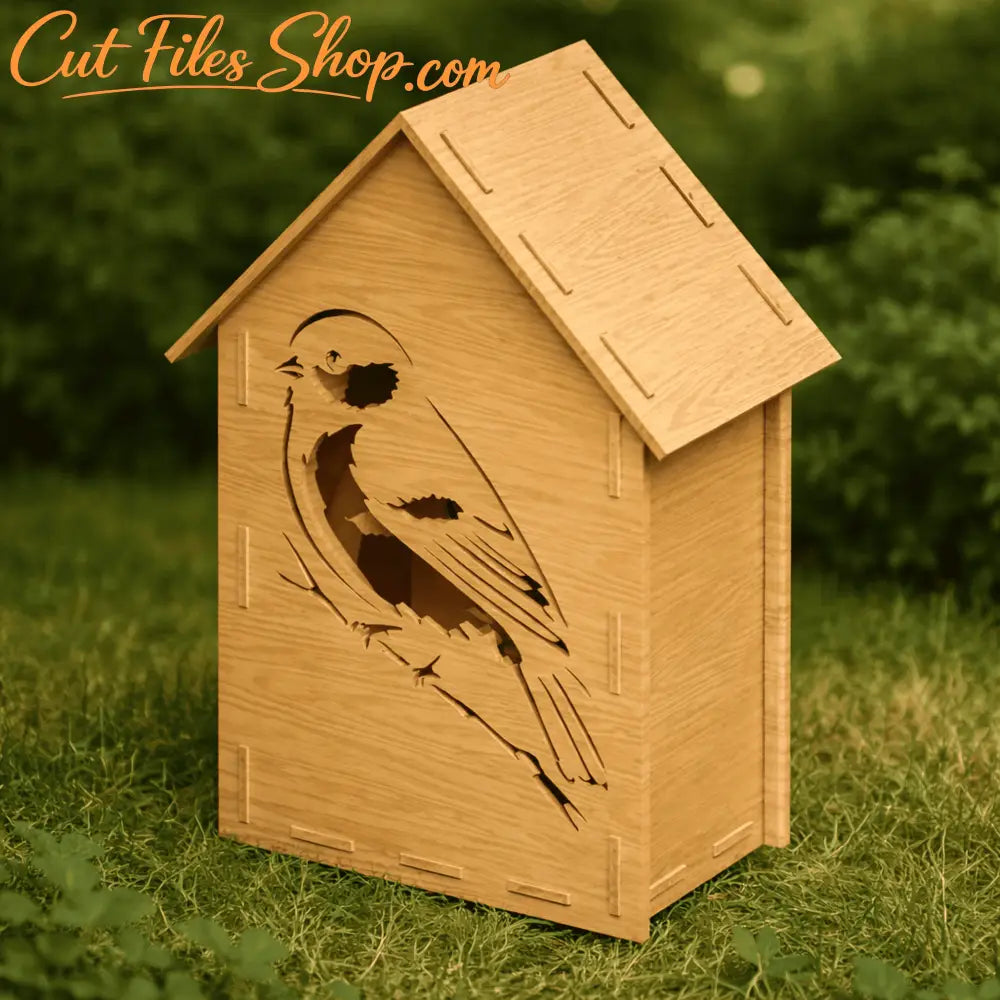 DIY plywood bird feeder project for laser cutting