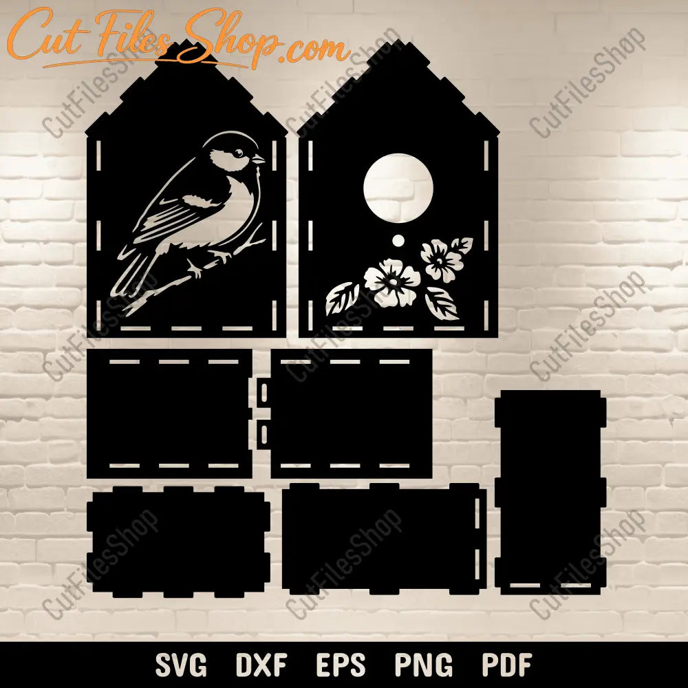 Outdoor wooden birdhouse digital download file