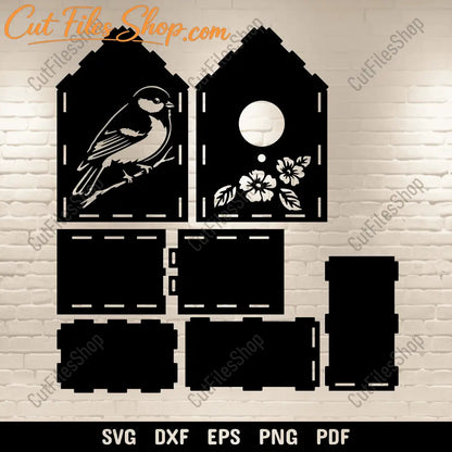 Outdoor wooden birdhouse digital download file