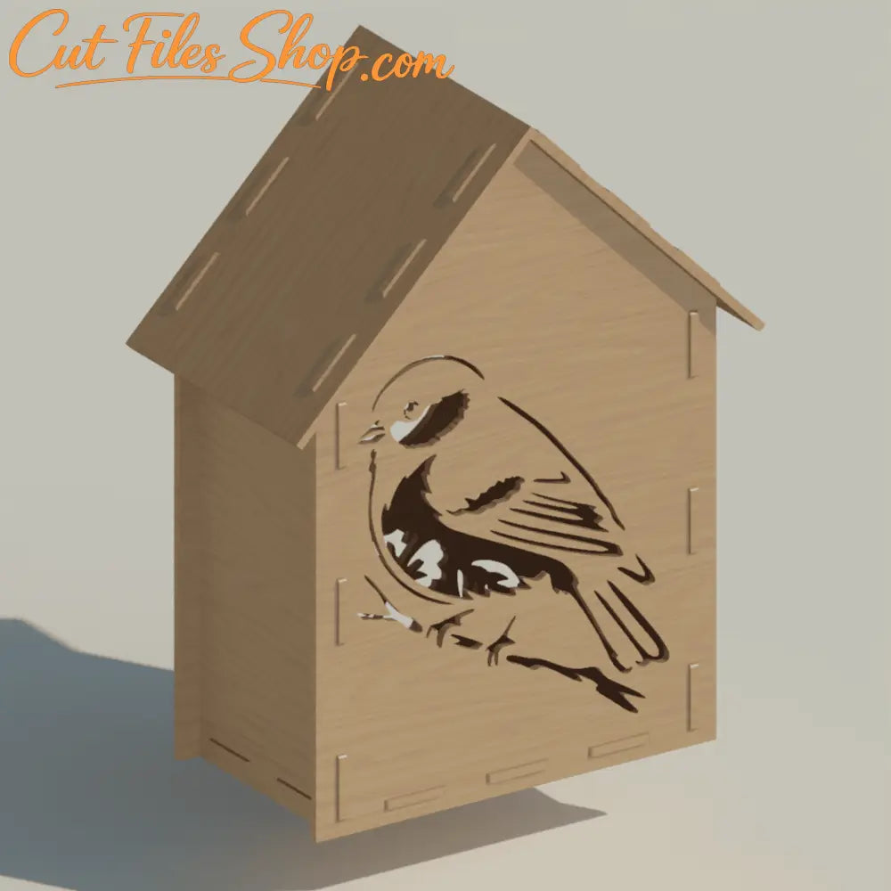 Laser cut bird feeder plan with 70mm entrance hole
