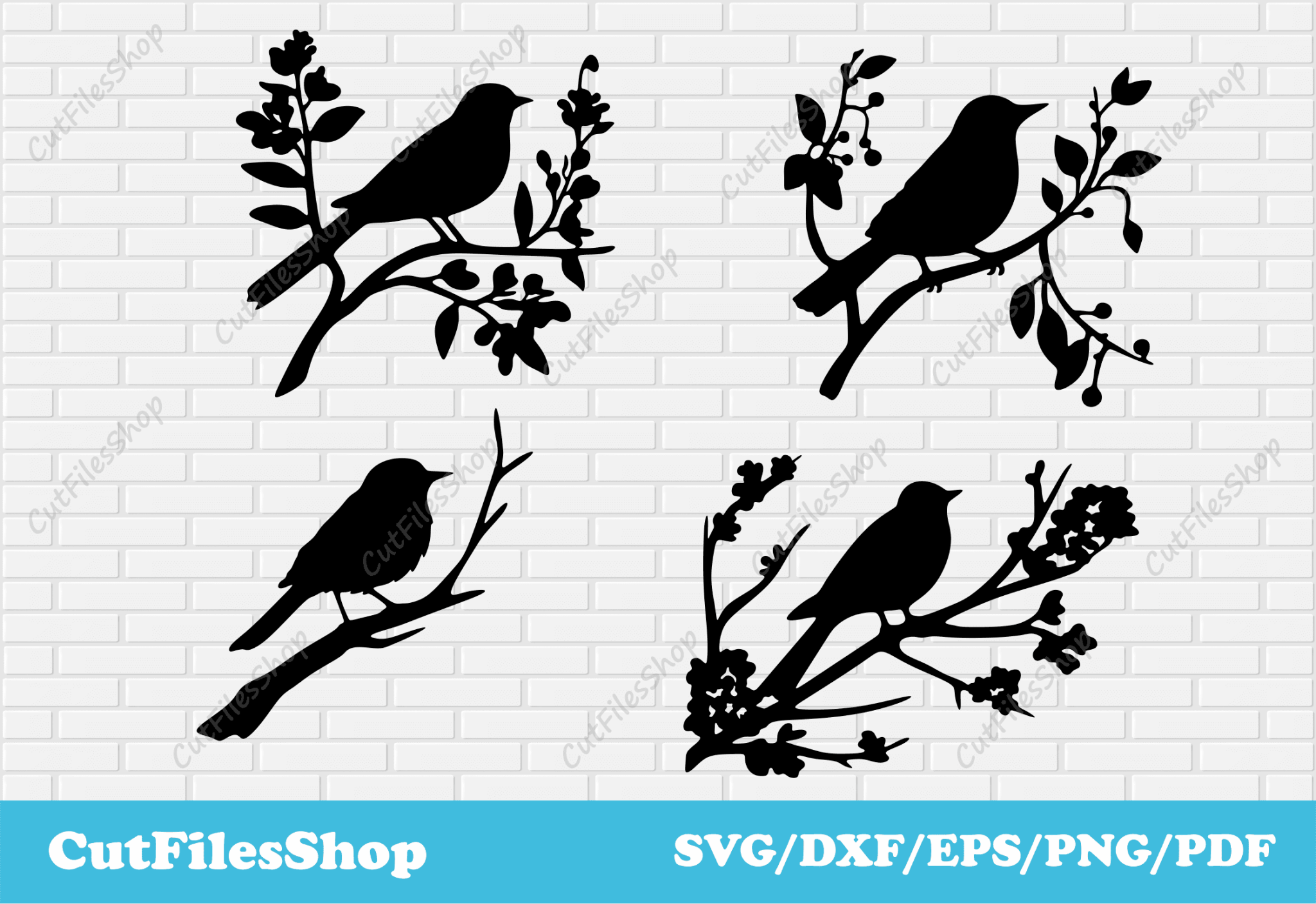 Birds on branches dxf for plasma cut,cnc cutting files,Dxf