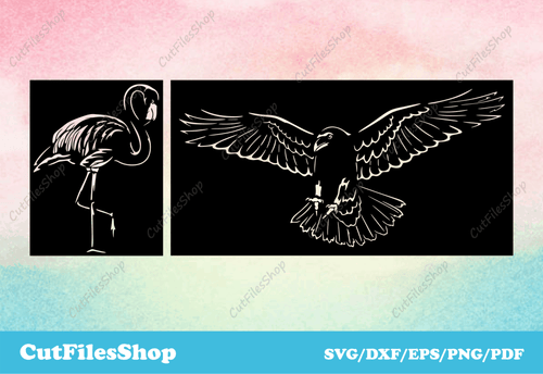 Birds svg files for cricut, DXF for laser cutting, silhouette files - Cut Files Shop
