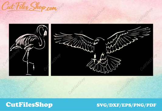 Birds svg files for cricut, DXF for laser cutting, silhouette files - Cut Files Shop
