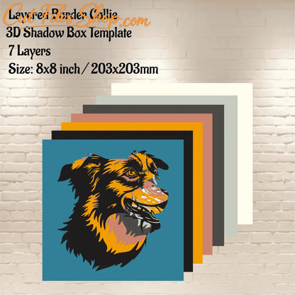 Border Collie Paper Light Box SVG, Home Decor DIY, Cardstock SVG, Unique Gift DIY, Instant Download