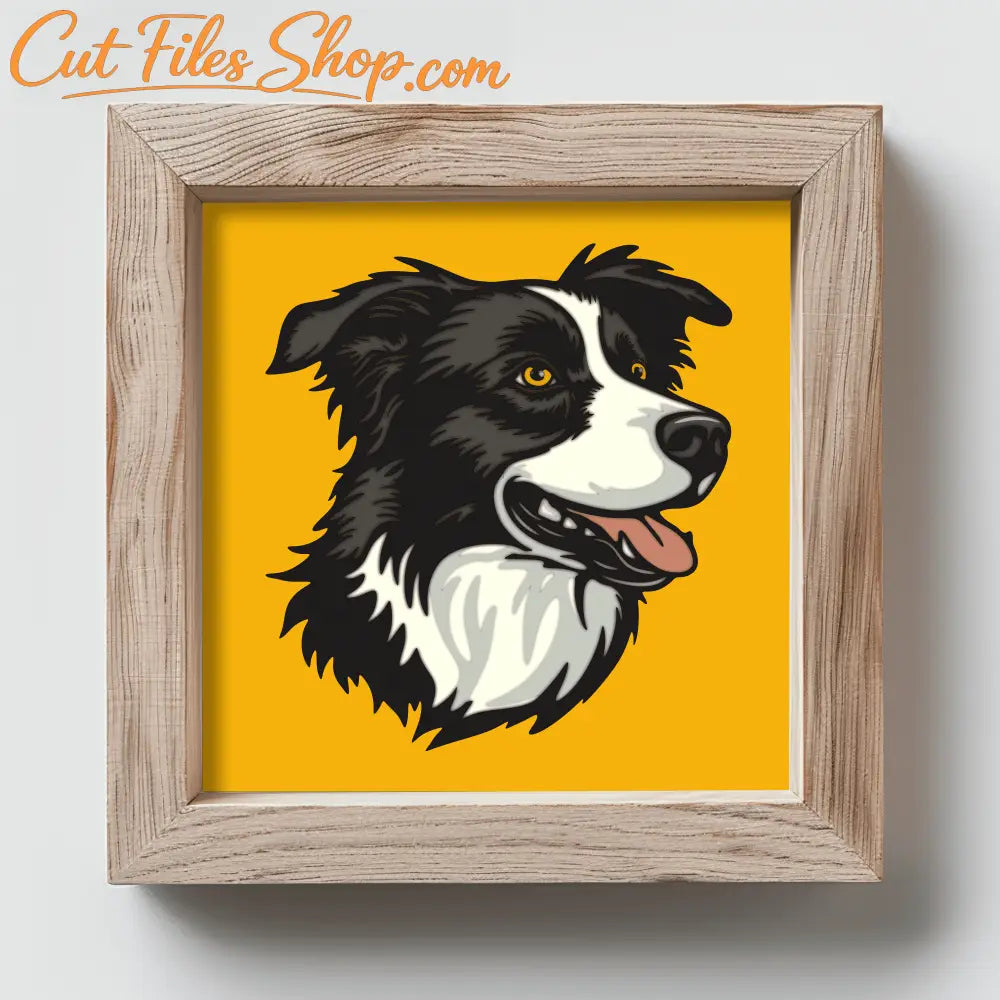 3D Border Collie Shadow Box SVG, Multilayer SVG, Cardstock SVG, Paper 3D Art, Shadow Box Crafts, Instant Download