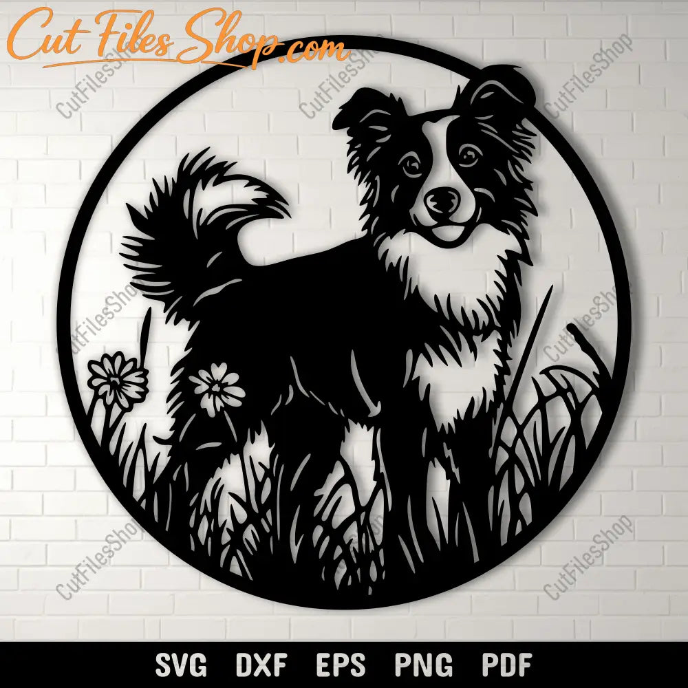 Border Collie SVG DXF Files for Cricut, Silhouette, and CNC Projects