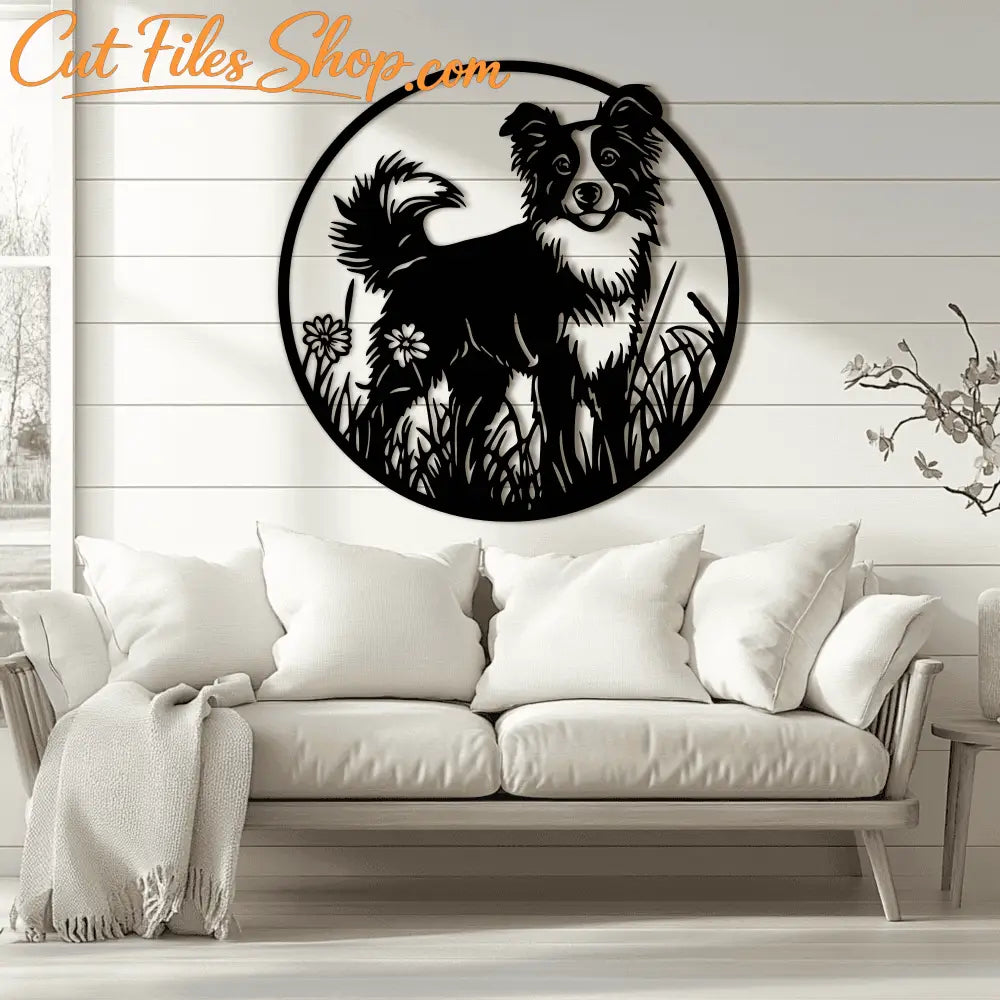 Border Collie SVG DXF for Laser Cutting, Vinyl Decals, and Sublimation Art