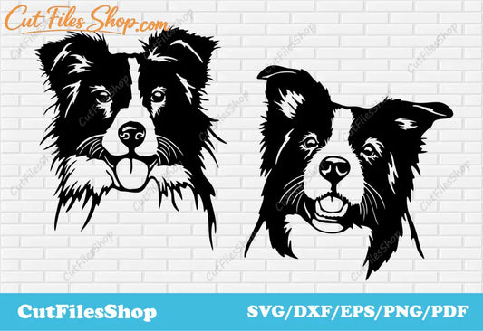 Border Collies SVG for cricut, Stickers making, Pets DXF for Laser Cutting, Plasma cnc files - Cut Files Shop