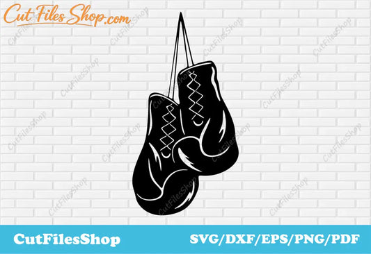 Boxing gloves dxf, boxing svg files, sport dxf files, dxf files for cricut, dxf files for waterjet - Cut Files Shop
