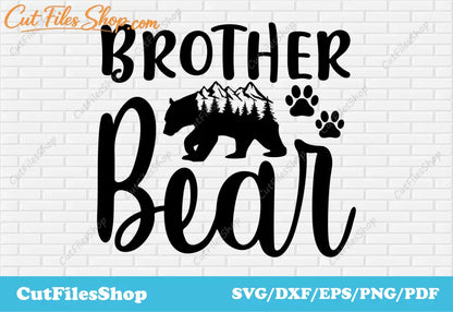Brother bear svg, bear cut files, svg for t shirt making, dxf for laser cutting, svg for sticker making - Cut Files Shop