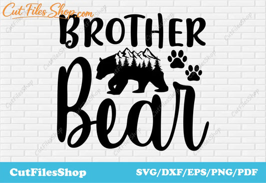 Brother bear svg, bear cut files, svg for t shirt making, dxf for laser cutting, svg for sticker making - Cut Files Shop