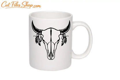 Bull skull dxf svg cut files for cricut, Laser cutting, svg for shirts, svg for laser engraving - Cut Files Shop