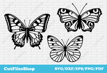 Load image into Gallery viewer, Butterflies svg files for cricut, Clip art svg, Dxf for laser cutting, T - shirt designs, DXF for CNC - Cut Files Shop
