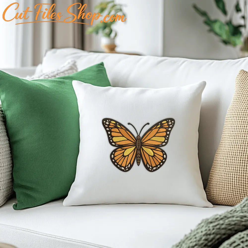 Artistic butterfly embroidery design for jackets and textile decor