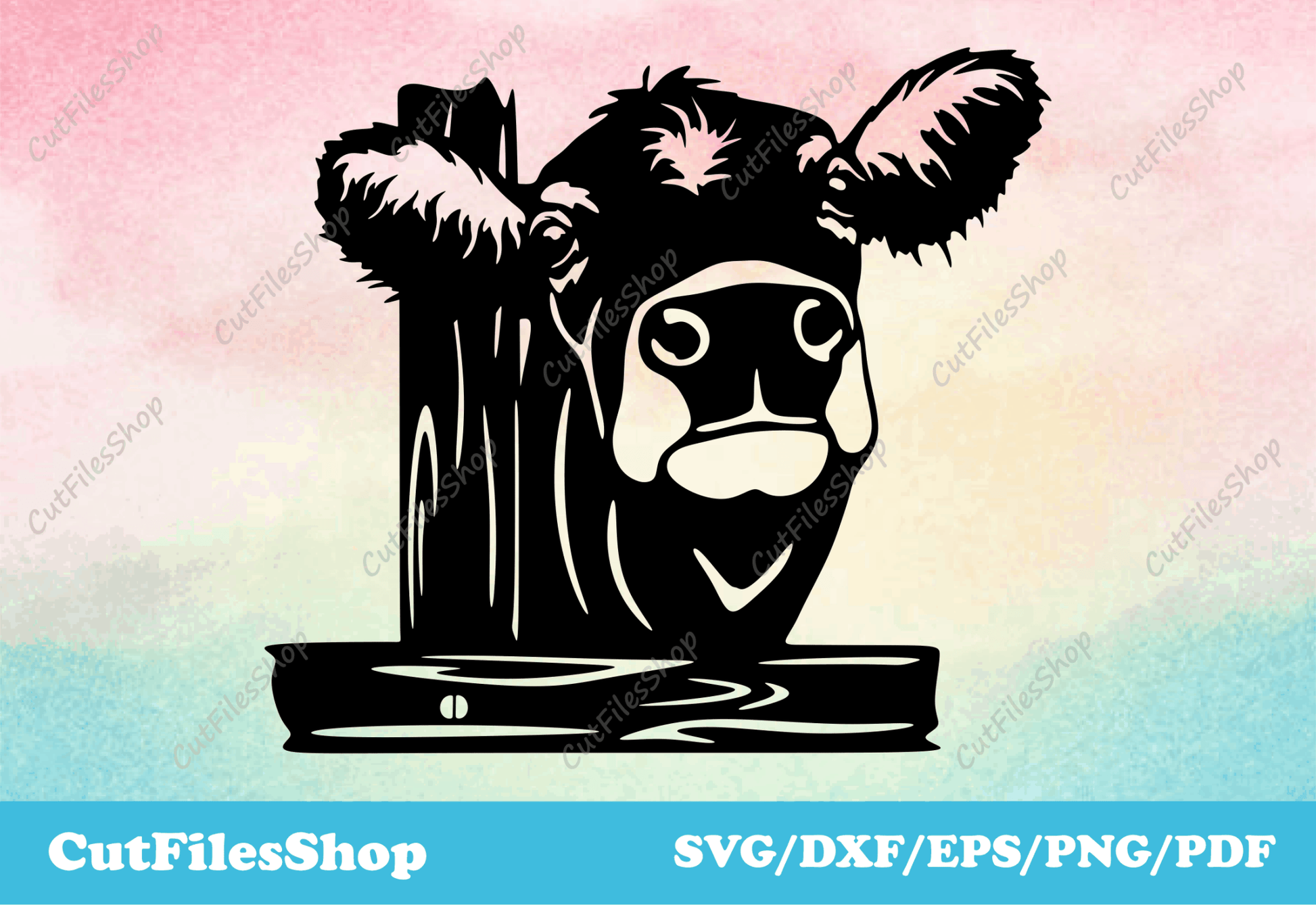 Calf svg files for cricut, peeking animals for cutting, DXF for laser, Silhouette files - Cut Files Shop