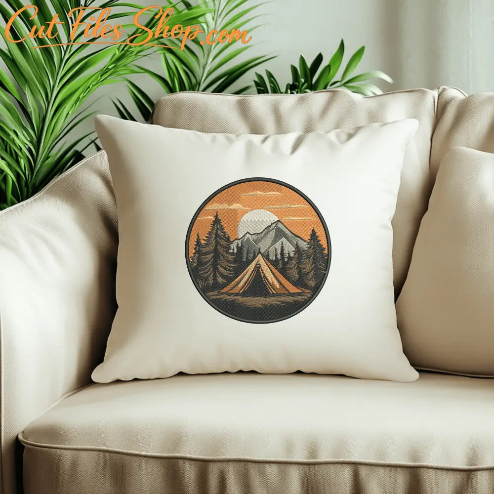 Landscape embroidery for jackets, bags and pillows