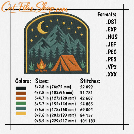 Forest tent design in DST PES formats