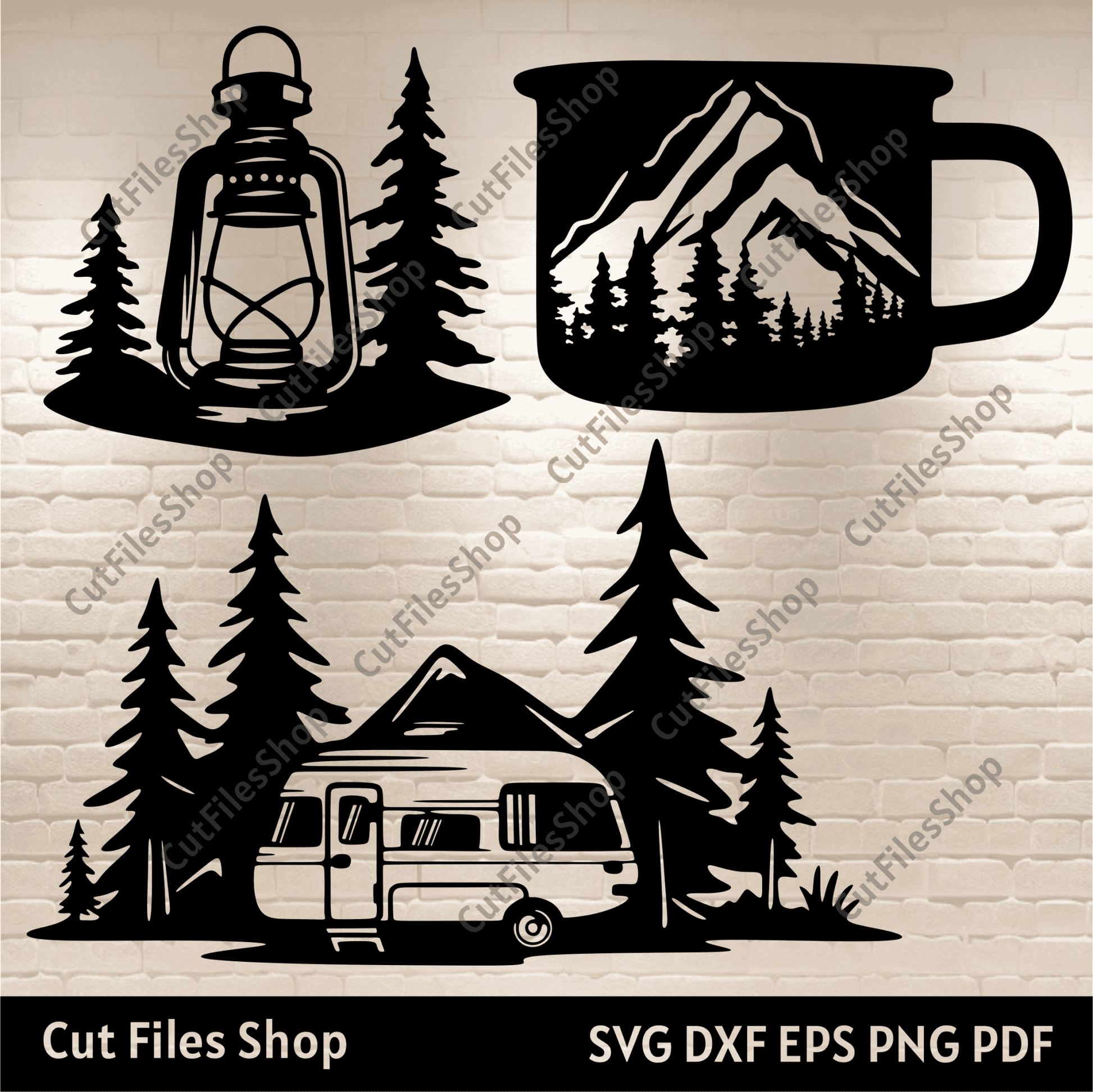 Camping svg cut files, Camping Lantern svg for Cricut, Mountain Svg, Travel Trailer svg, Dxf for laser cut - Cut Files Shop