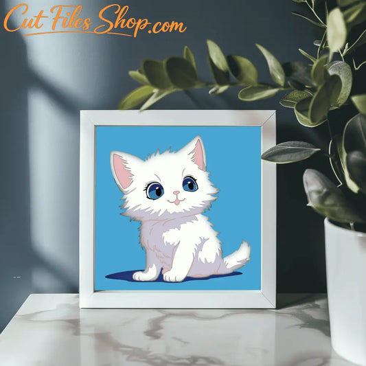 Cat Layered Shadow Box SVG Template, DXF for Laser Cut, Papercut Art DIY, Multilayer Home Decor, Unique Gift Crafting