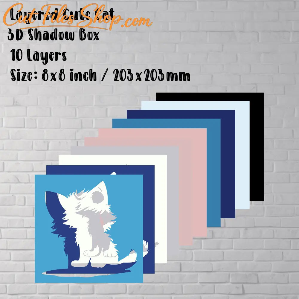 DIY Cat 3D Shadow Box Template, Layered SVG for Cricut, DXF for Silhouette, Papercut Home Decor Craft, Unique Gift Idea