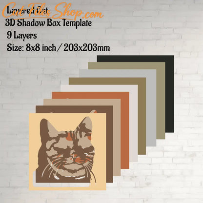 Multilayer Cat, Create unigue Home decor  with our Layered cut files, Svg for Cricut, Silhouette, Cutting Machines, Laser, Glowforge - Download Now!