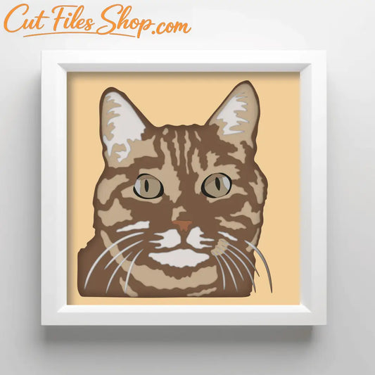 Cat Layered Papercut, Cat 3D Light Box, Cat Memory Svg for Cricut, Glowforge, Silhouette, Plywood cutting, Download Today!