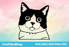 Load image into Gallery viewer, Cat dxf file, svg files for crafting, cute svg images, png for sublimation, dxf for laser cut - Cut Files Shop
